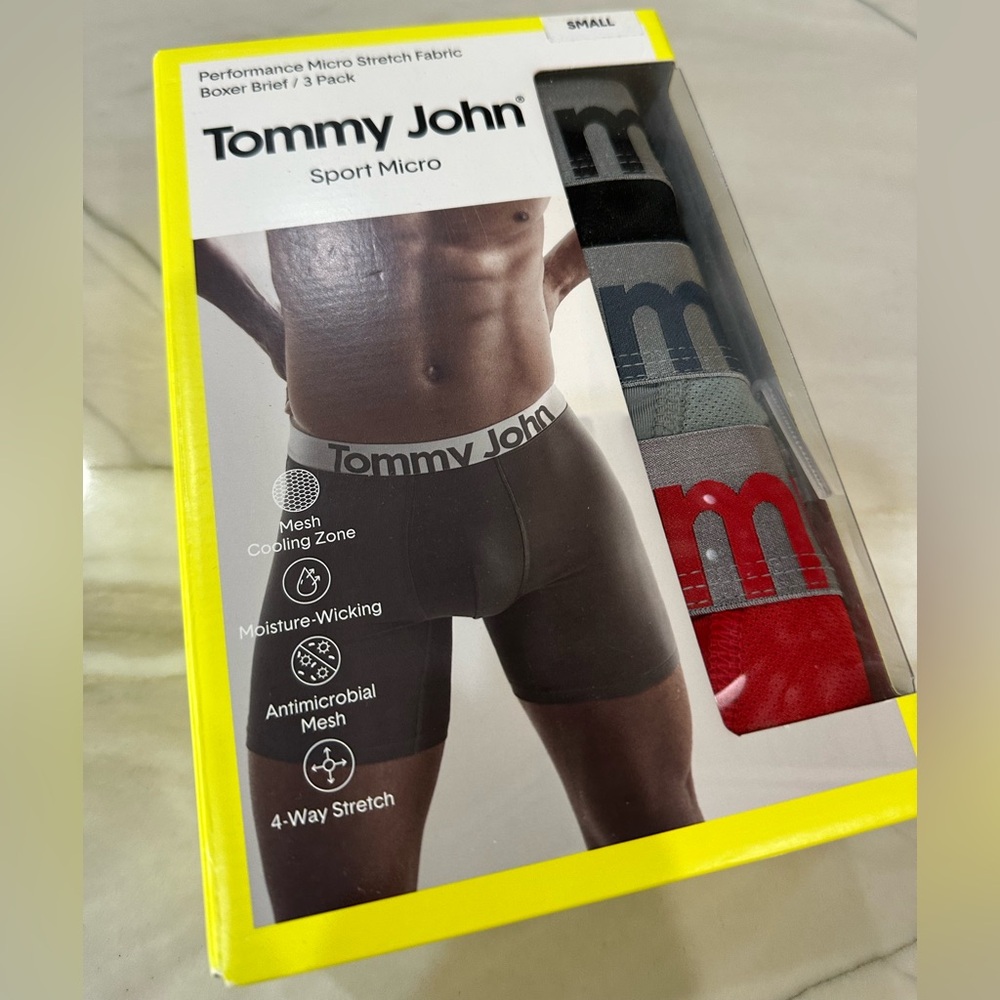 NWT Tommy John Men’s sport micro 6” boxer brief set of three
